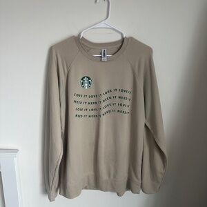 Official Tan Starbucks Crew Neck Large